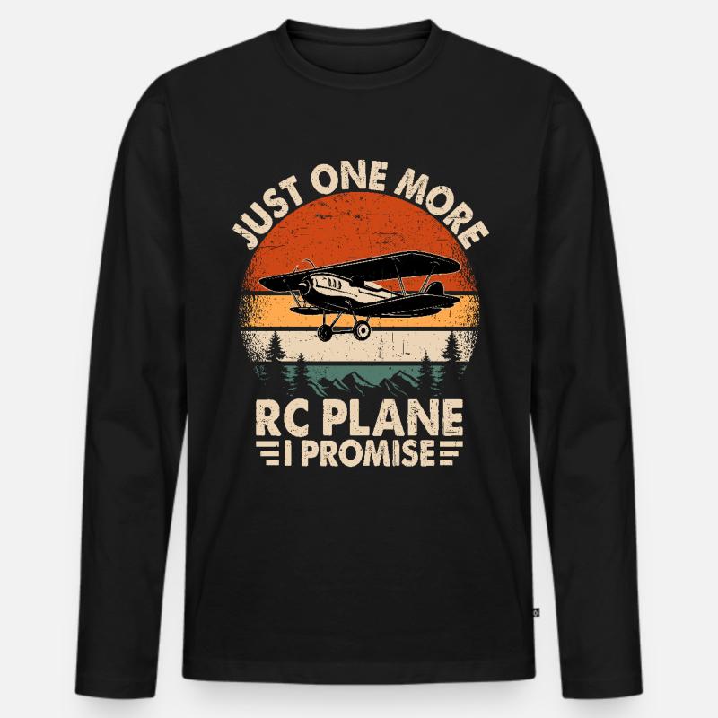Nur noch ein RC-Flugzeug, versprochen - Männer Premium Bio Langarmshirt - Schwarz