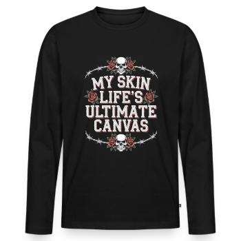 Tattoo Studio Tattoo Artist Tattoo Ideen - Männer Premium Bio Langarmshirt - Schwarz - Vorne - Nico (187cm)