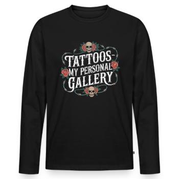 Tattoo Studio Tattoo Artist Tattoo Ideen - Männer Premium Bio Langarmshirt - Schwarz - Vorne - Nico (187cm)