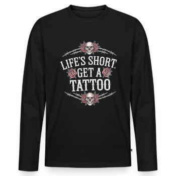 Tattoo Studio Tattoo Artist Tattoo Ideen - Männer Premium Bio Langarmshirt - Schwarz - Vorne - Nico (187cm)