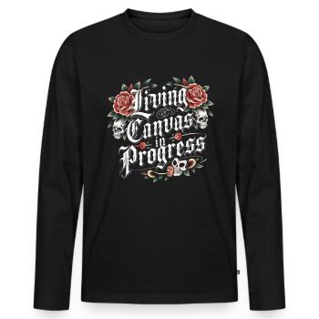 Tattoo Studio Tattoo Artist Tattoo Ideen - Männer Premium Bio Langarmshirt - Schwarz - Vorne - Nico (187cm)