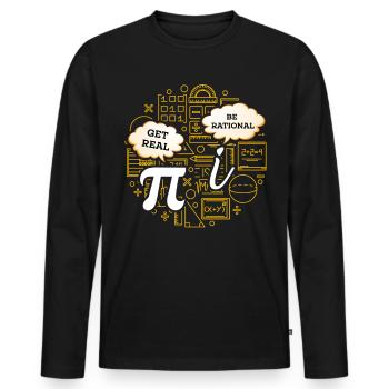 Math Humor – Pi vs. Imaginary Number - Men's Premium Organic Long Sleeve Shirt - black - Front - Nico (187cm)