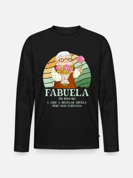 Fabuela - Men's Premium Organic Long Sleeve Shirt - black