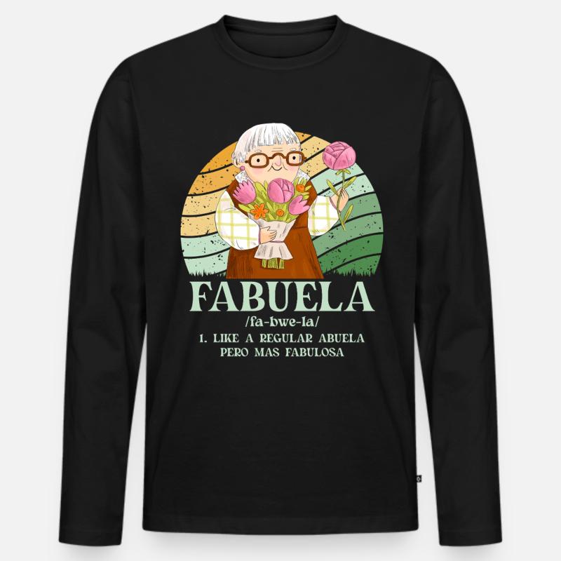 Fabuela - Männer Premium Bio Langarmshirt - Schwarz