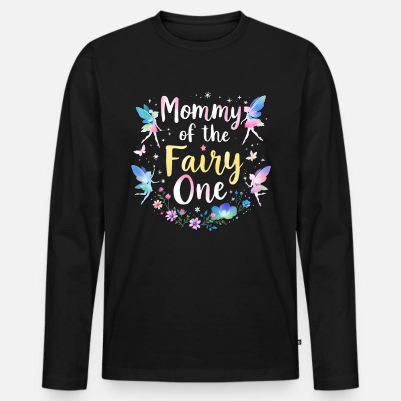 Mama der Fee - Männer Premium Bio Langarmshirt - Schwarz
