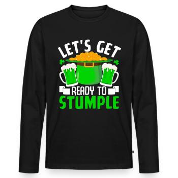 Let's get ready to Stumple - Men's Premium Organic Long Sleeve Shirt - black - Front - Nico (187cm)