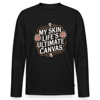 Tattoo Studio Tattoo Artist Tattoo Ideen - Männer Premium Bio Langarmshirt - Schwarz - Vorne - Nico (187cm)