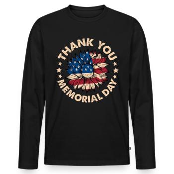 Vielen Dank an den Memorial Day - Männer Premium Bio Langarmshirt - Schwarz - Vorne - Nico (187cm)