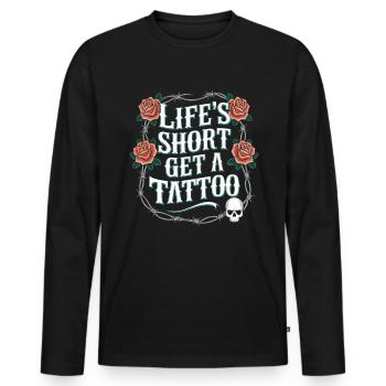 Tattoo Studio Tattoo Artist Tattoo Ideen - Männer Premium Bio Langarmshirt - Schwarz - Vorne - Nico (187cm)