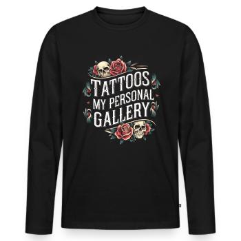 Tattoo Studio Tattoo Artist Tattoo Ideen - Männer Premium Bio Langarmshirt - Schwarz - Vorne - Nico (187cm)
