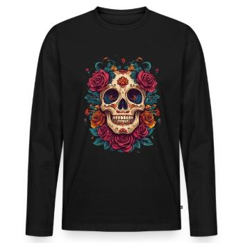 Studio de tatouage Artiste tatoueur Idées de tatouage - T-shirt manches longues Premium bio Homme - noir - Devant - Nico (187cm)