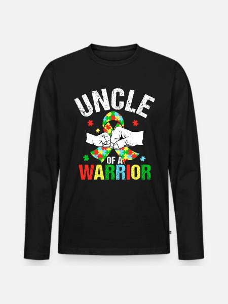 Oncle d’un guerrier - T-shirt manches longues Premium bio Homme - noir