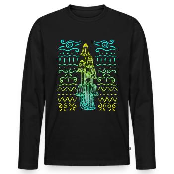 Magic Mushrooms Shirt Zauberpilze - Männer Premium Bio Langarmshirt - Schwarz - Vorne - Nico (187cm)