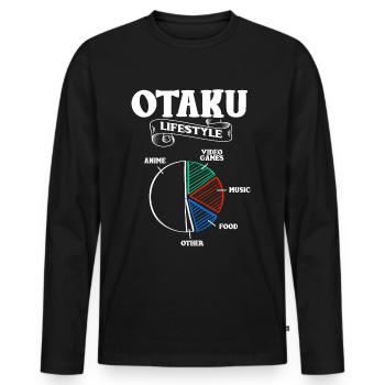Anime Otaku Lustig Manga Kawaii Senpai Geschenk - Männer Premium Bio Langarmshirt - Schwarz - Vorne - Nico (187cm)