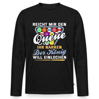 Lustig Spruch Billard Queue Billardkugel Geschenk - Männer Premium Bio Langarmshirt - Schwarz - Vorne - Nico (187cm)