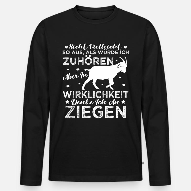 Lustig Ziege Bock Ziegen Spruch Geschenk Geek - Männer Premium Bio Langarmshirt - Schwarz