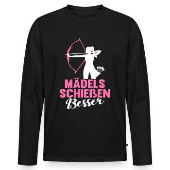 Bogenschießen Pfeil Bogen Lustig Spruch Geschenk - Männer Premium Bio Langarmshirt - Schwarz - Vorne - Nico (187cm)