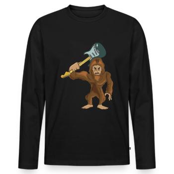 guitarist - Men's Premium Organic Long Sleeve Shirt - black - Front - Nico (187cm)