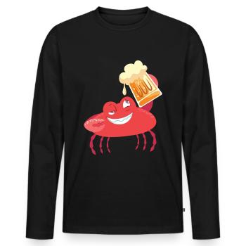Krabbe - Männer Premium Bio Langarmshirt - Schwarz - Vorne - Nico (187cm)