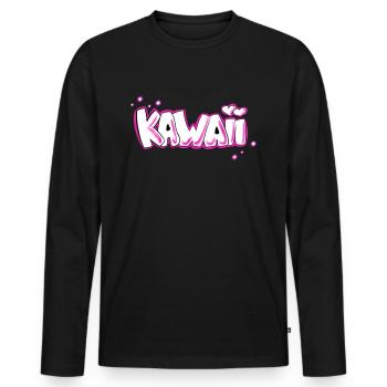 Funny anime cosplay manga hentai kawaii gift - Men's Premium Organic Long Sleeve Shirt - black - Front - Nico (187cm)