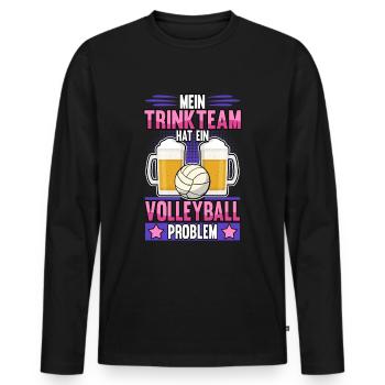 Volleyball Lustig Spruch Hobby Sport Geschenk Geek - Männer Premium Bio Langarmshirt - Schwarz - Vorne - Nico (187cm)