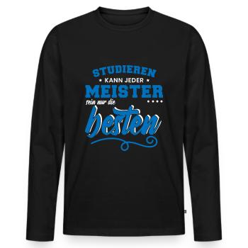 Lustig Kfz Meister Spruch Mechatroniker Geschenk - Männer Premium Bio Langarmshirt - Schwarz - Vorne - Nico (187cm)