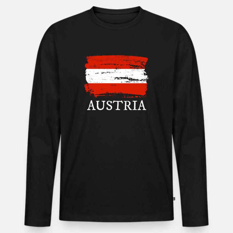 Österreich - Männer Premium Bio Langarmshirt - Schwarz