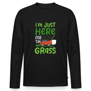 Lawn Mower - Men's Premium Organic Long Sleeve Shirt - black - Front - Nico (187cm)