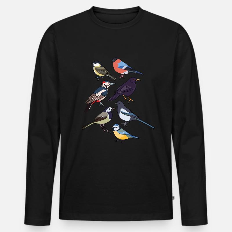 Gartenvögel Vögel - Männer Premium Bio Langarmshirt - Schwarz