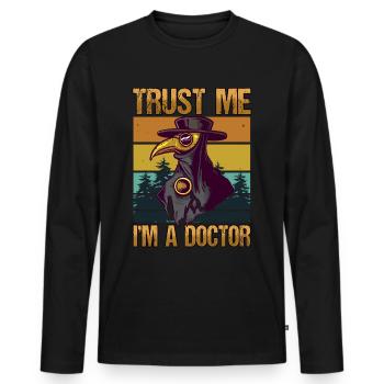 Krankenschwester Arzt Gesundheitswesen Beruf - Männer Premium Bio Langarmshirt - Schwarz - Vorne - Nico (187cm)