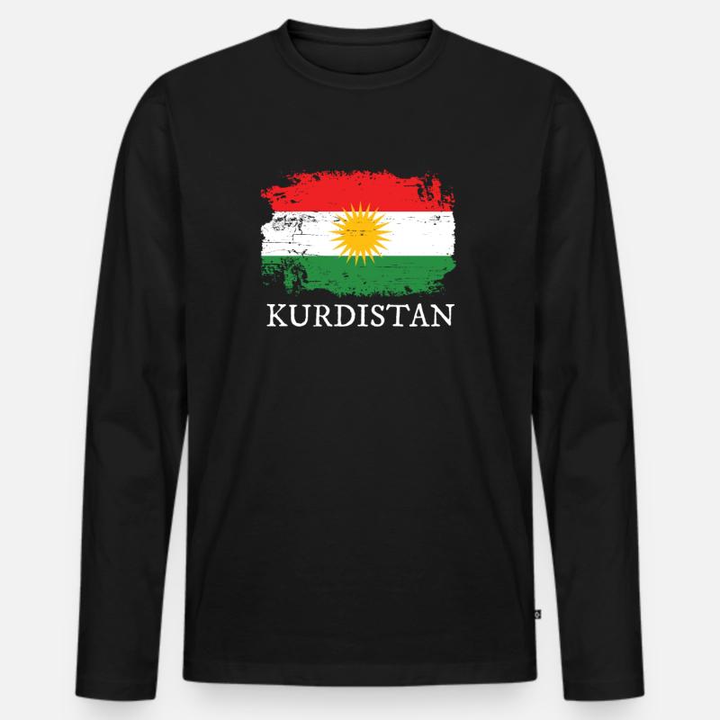 Kurdistan - Männer Premium Bio Langarmshirt - Schwarz