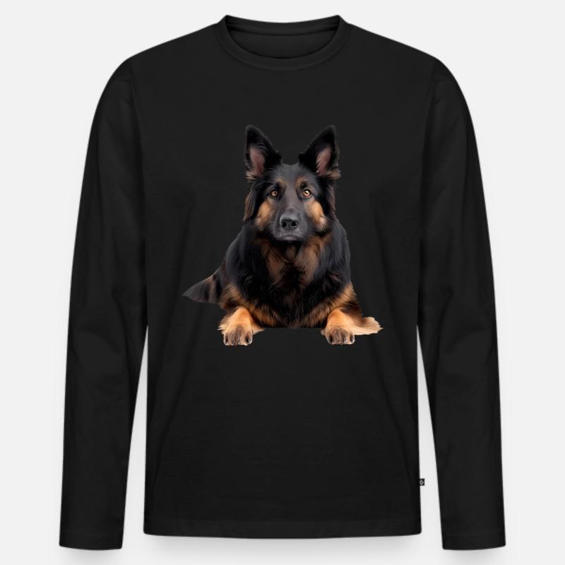 Belgium Sheperd - Männer Premium Bio Langarmshirt - Schwarz