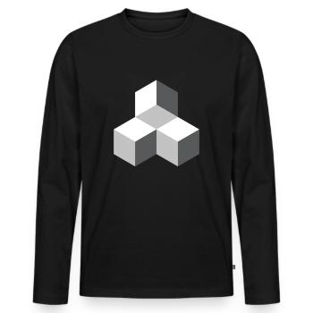 Illusion d'optique - T-shirt manches longues Premium bio Homme - noir - Devant - Nico (187cm)