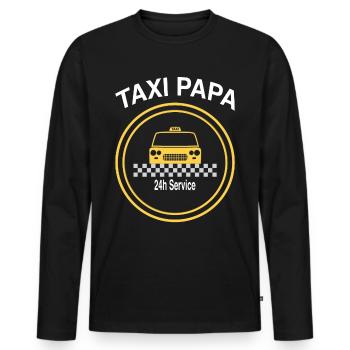 Taxi dad - Men's Premium Organic Long Sleeve Shirt - black - Front - Nico (187cm)