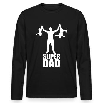 No Fear - T-shirt manches longues Premium bio Homme - noir - Devant - Nico (187cm)