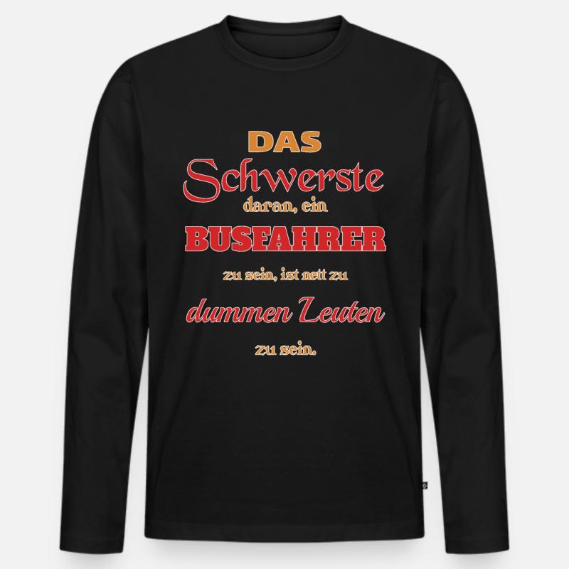 Busfahrer - Männer Premium Bio Langarmshirt - Schwarz