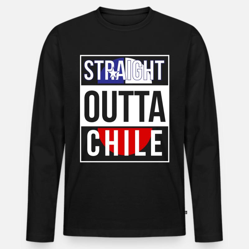 Chile - Männer Premium Bio Langarmshirt - Schwarz