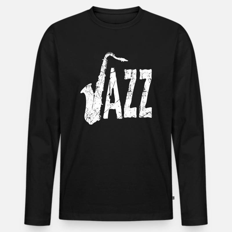 Saxophone - Männer Premium Bio Langarmshirt - Schwarz