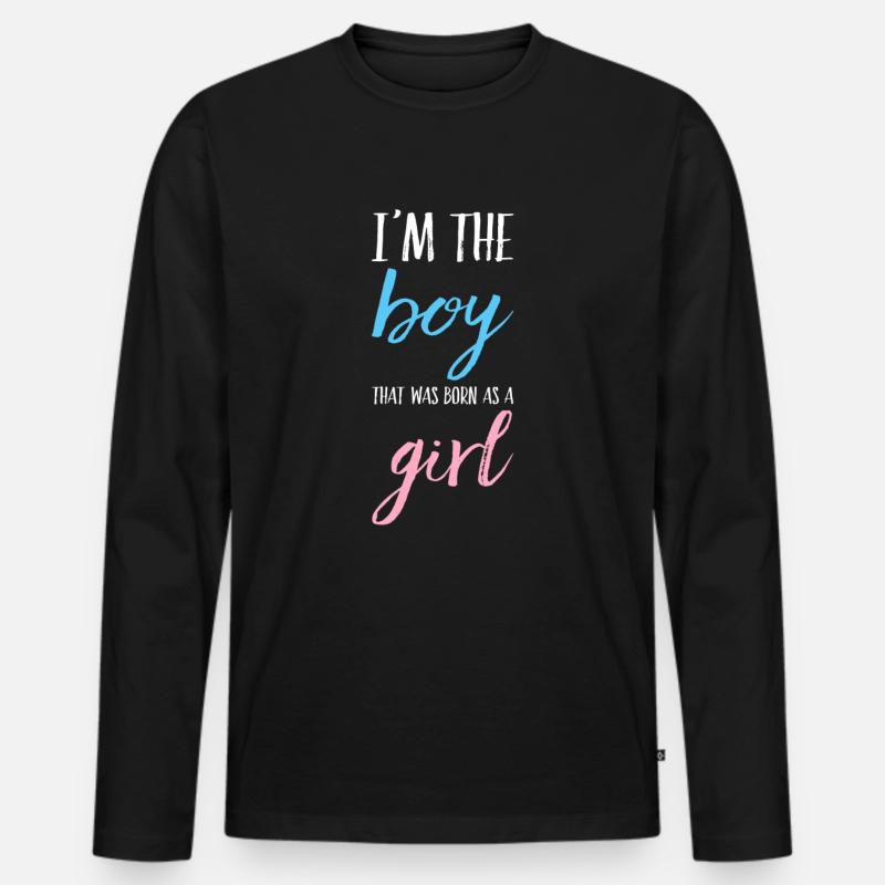 Transgender Transmädchen Trans Geschenk - Männer Premium Bio Langarmshirt - Schwarz