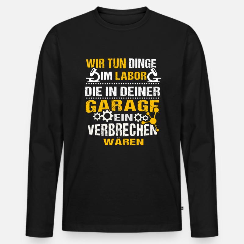Chemie - Männer Premium Bio Langarmshirt - Schwarz