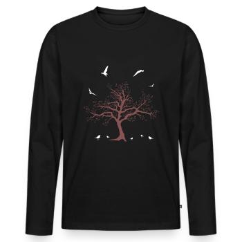 climate Change - Men's Premium Organic Long Sleeve Shirt - black - Front - Nico (187cm)