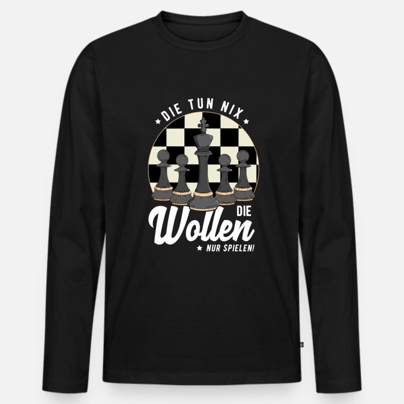 Schach - Männer Premium Bio Langarmshirt - Schwarz