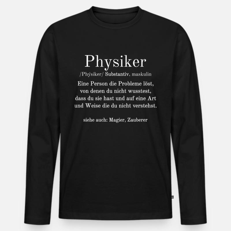 Physiker Definition - Männer Premium Bio Langarmshirt - Schwarz