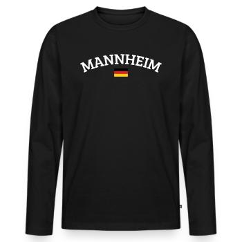 Mannheim - T-shirt manches longues Premium bio Homme - noir - Devant - Nico (187cm)