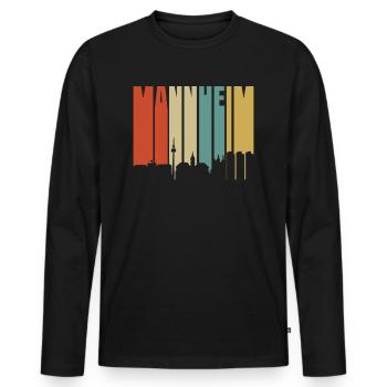 Mannheim - T-shirt manches longues Premium bio Homme - noir - Devant - Nico (187cm)