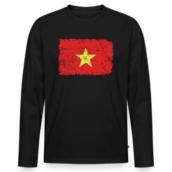 Vietnam - Men's Premium Organic Long Sleeve Shirt - black - Front - Nico (187cm)