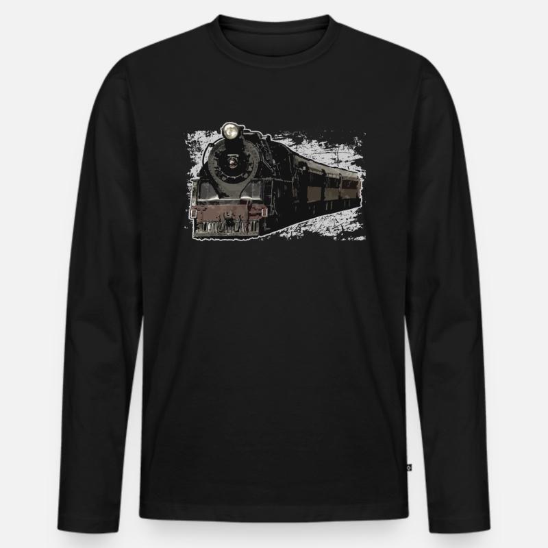 Zug - Männer Premium Bio Langarmshirt - Schwarz