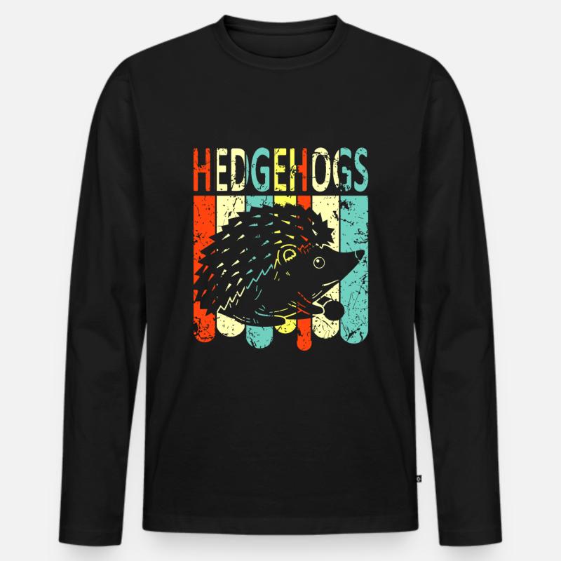 Igel - Männer Premium Bio Langarmshirt - Schwarz