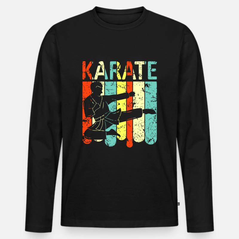 Karate - Männer Premium Bio Langarmshirt - Schwarz