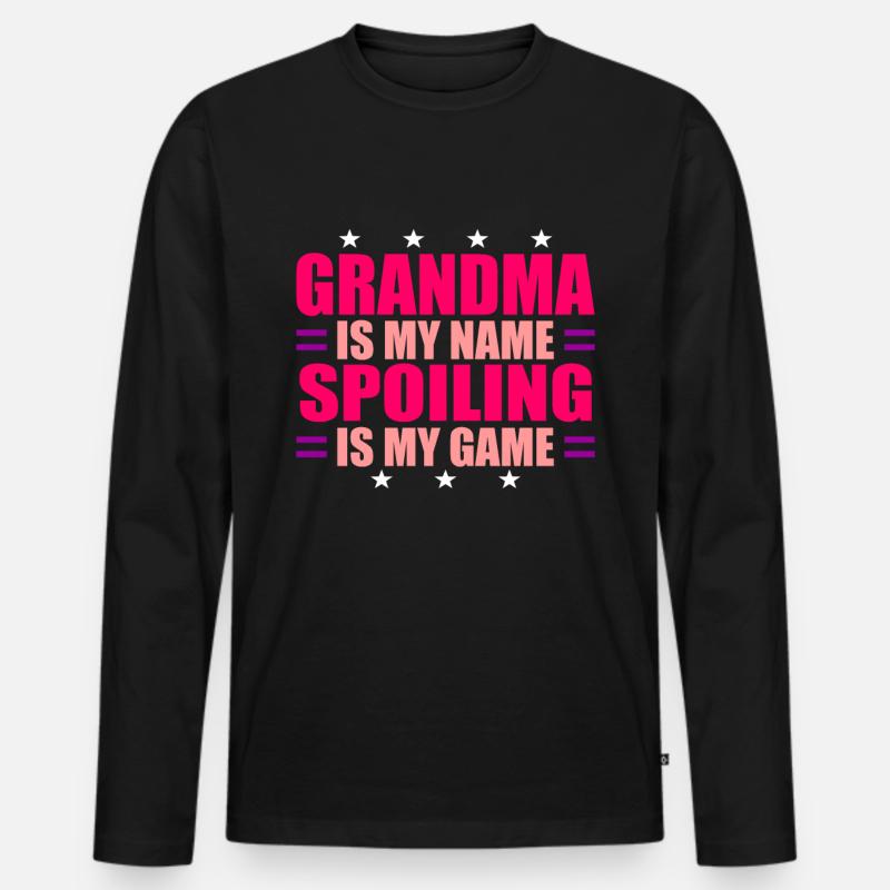 Oma Omi Geschenk Großmutter Geschenkidee - Männer Premium Bio Langarmshirt - Schwarz